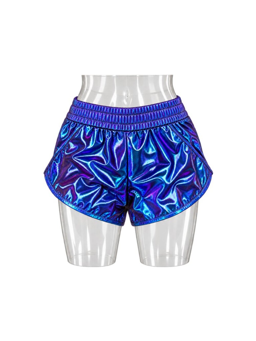 Iridescent Metallic Blue Purple Shorts S